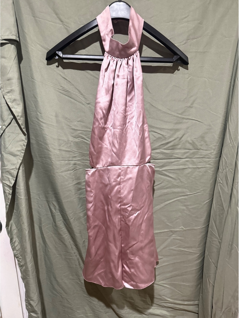 pink satin halter romper